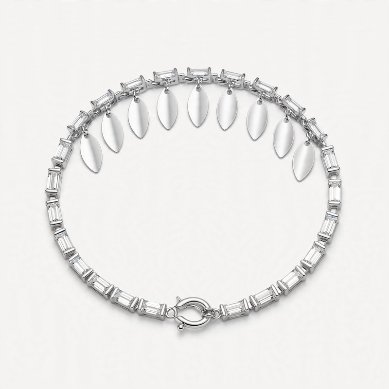 Silver Leaf Charm Bracelet